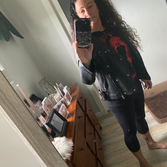 NWOT NEVER WORN Black REAL LEATHER Slim Fit Quilted Motorcycle Biker Jacket - Picture 8 of 10